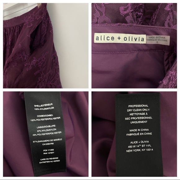 Alice + Olivia Perkins Pouf Purple Lace Skirt - Picture 8 of 8